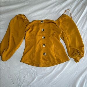 Elegant Mustard Off-Shoulder Blouse